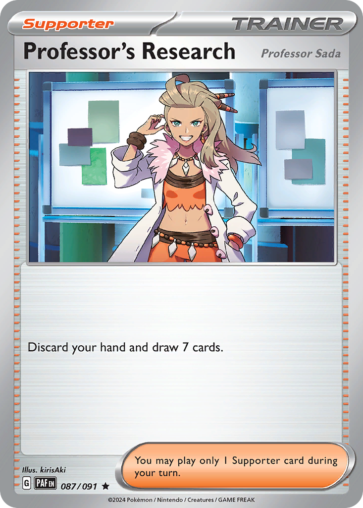 Carta Pokémon Professor's Research de Paldean Fates #87
