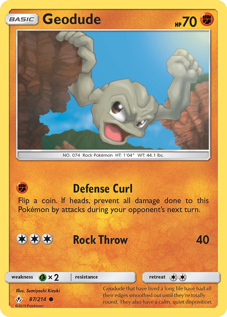 Geodude - 87/214 - Unbroken Bonds SM10 - Common