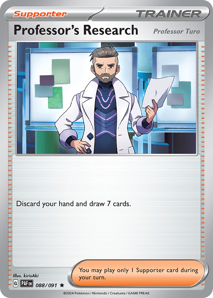 Carta Pokémon Professor's Research de Paldean Fates #88