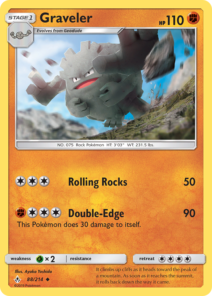 Graveler - 88/214 - Unbroken Bonds SM10 - Uncommon