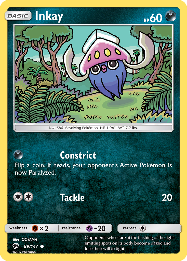 Inkay - 89/147 - Burning Shadows SM3 - Common