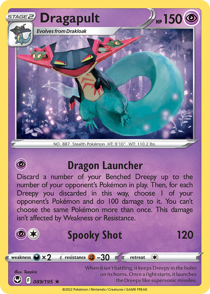 Dragapult - 89/195 - Silver Tempest SWSH12 - Rare Holo