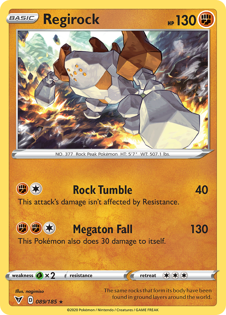 Regirock - 89/185 - Vivid Voltage SWSH4 - Rare Holo