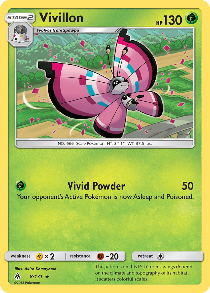 Vivillon - 8/131 - Forbidden Light SM6 - Rare