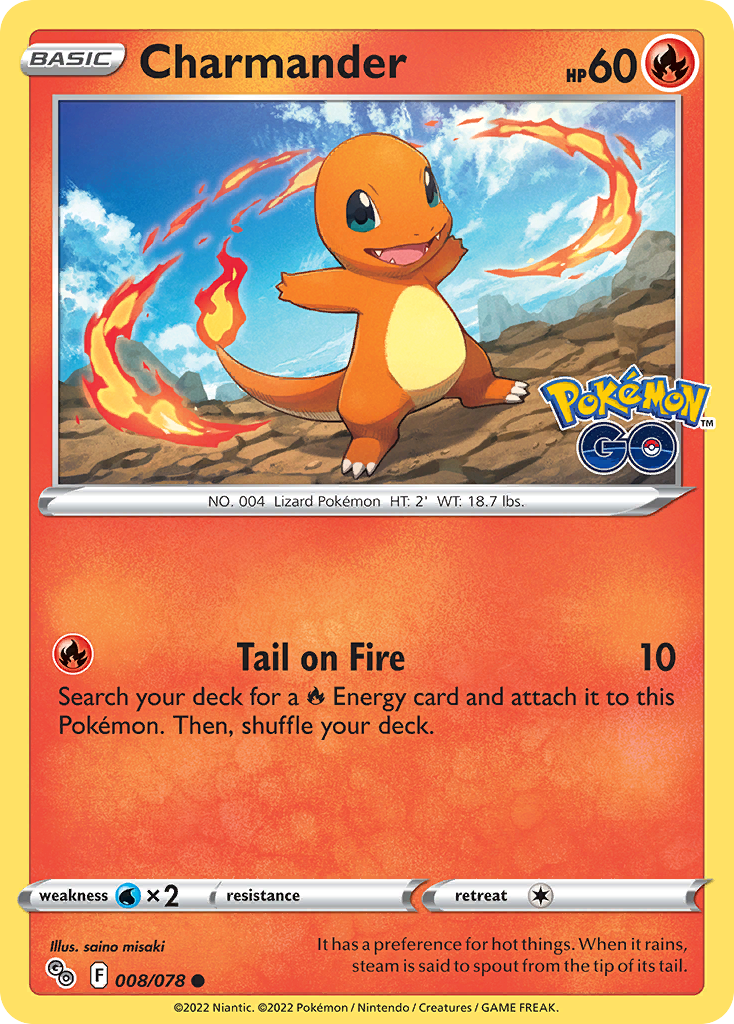 Charmander - 8/78 - Pokémon GO PGO - Common