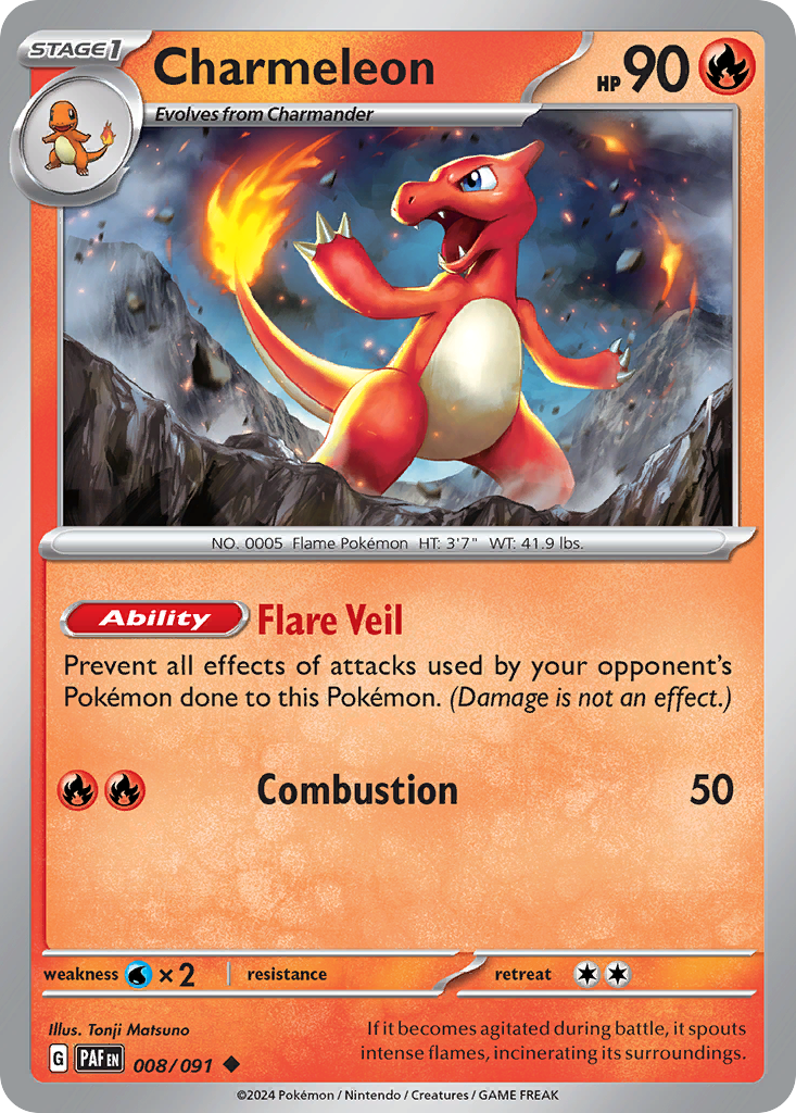 Charmeleon - 8/91 - Paldean Fates SV4PT5 - Uncommon