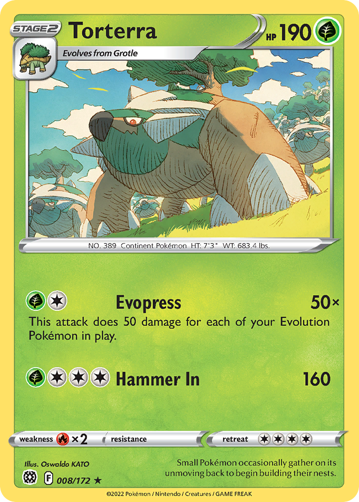 Torterra - 8/172 - Brilliant Stars SWSH9 - Rare Holo
