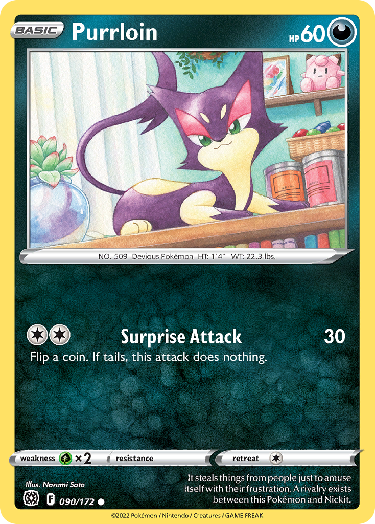 Purrloin - 90/172 - Brilliant Stars SWSH9 - Common