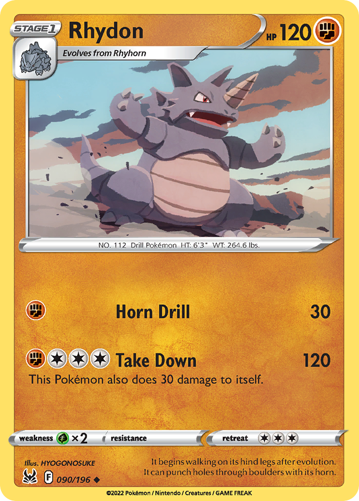 Rhydon - 90/196 - Lost Origin SWSH11 - Uncommon