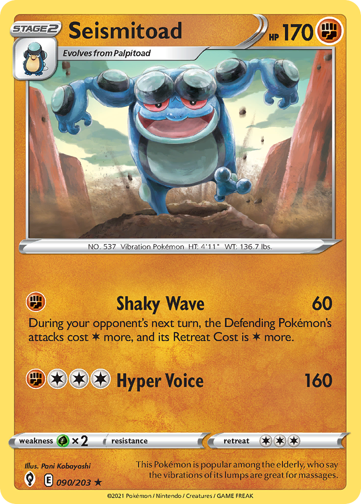 Seismitoad - 90/203 - Evolving Skies SWSH7 - Rare