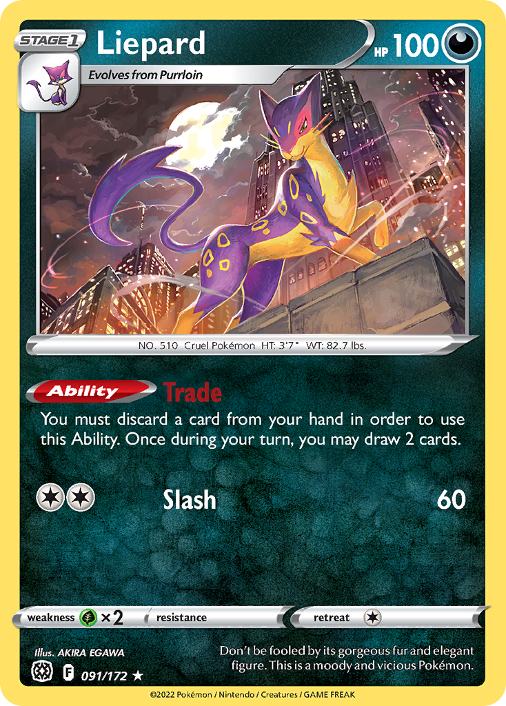 Liepard - 91/172 - Brilliant Stars SWSH9 - Rare