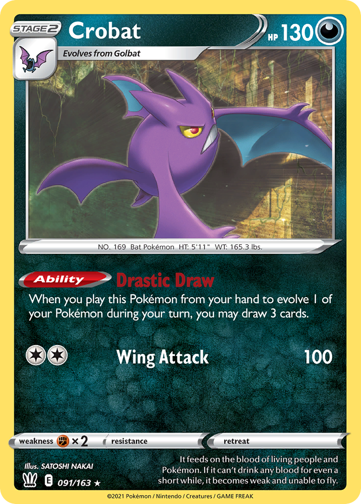 Crobat - 91/163 - Battle Styles SWSH5 - Rare Holo