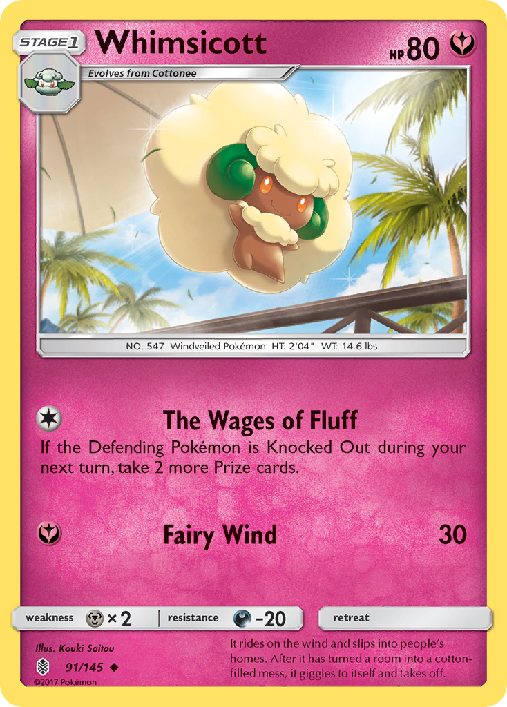 Whimsicott - 91/145 - Guardians Rising SM2 - Uncommon