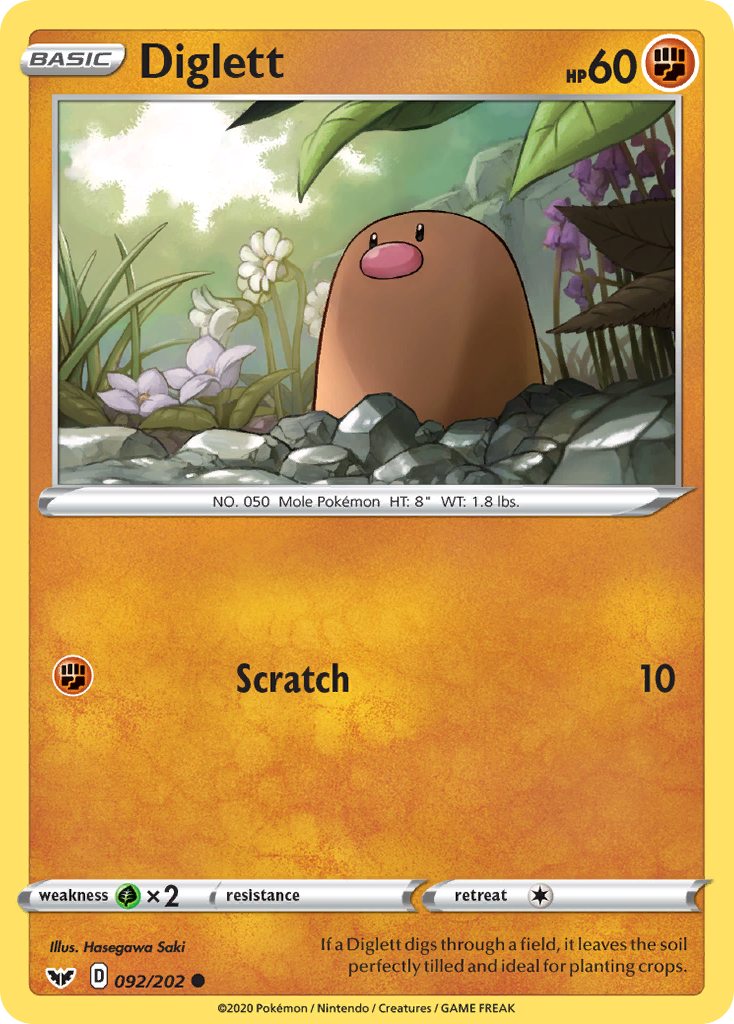 Diglett - 92/202 - Sword & Shield SWSH1 - Common