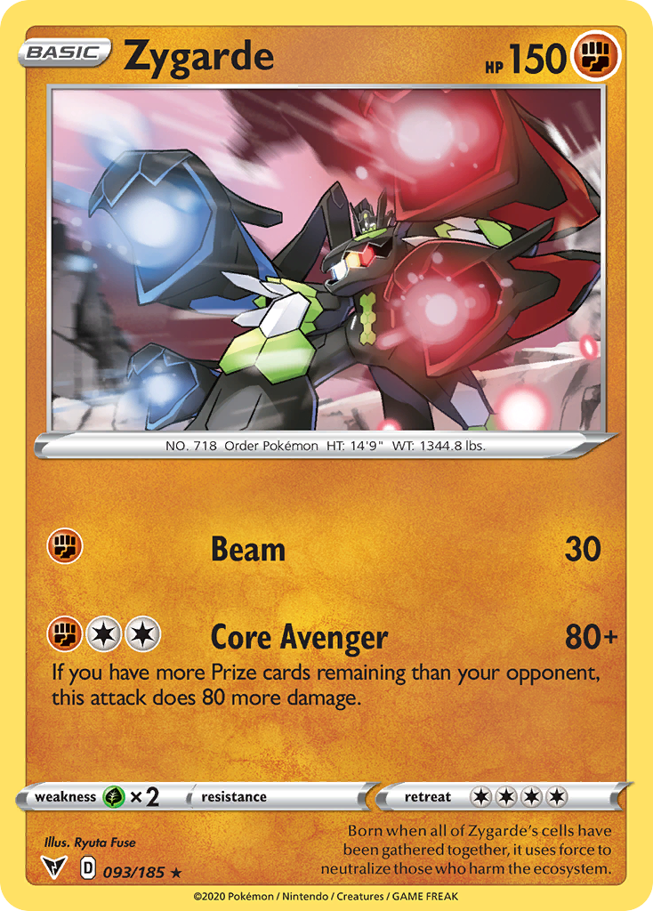Zygarde - 93/185 - Vivid Voltage SWSH4 - Rare Holo