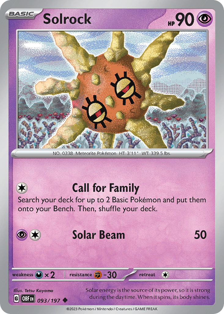 Solrock - 93/197 - Obsidian Flames SV3 - Uncommon