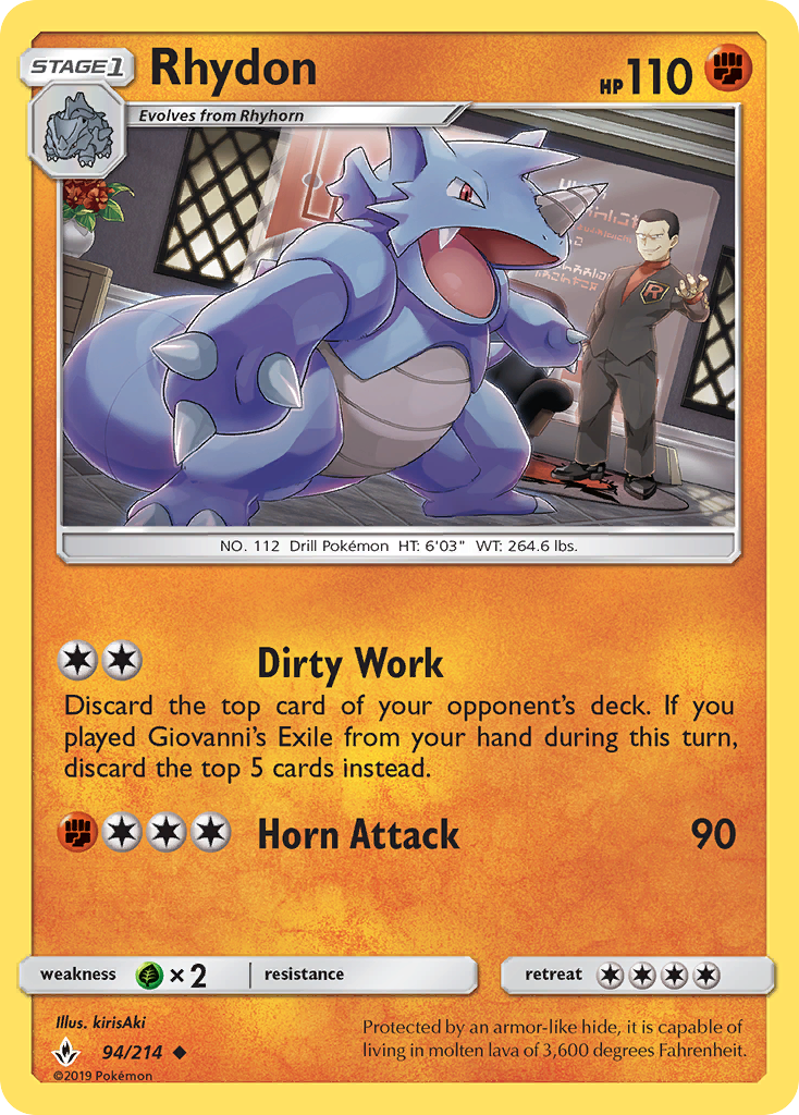 Rhydon - 94/214 - Unbroken Bonds SM10 - Uncommon