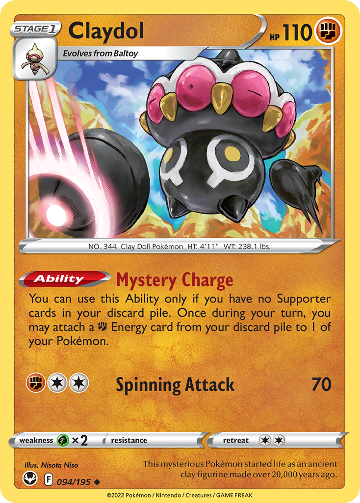 Claydol - 94/195 - Silver Tempest SWSH12 - Uncommon