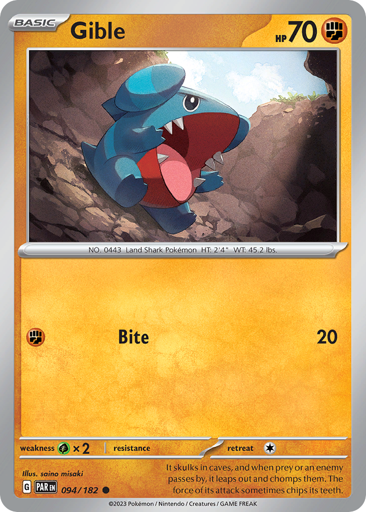 Gible - 94/182 - Paradox Rift SV4 - Common