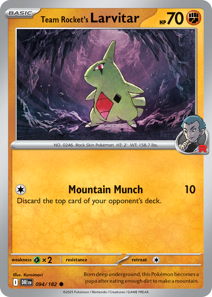 Team Rocket's Larvitar - 94/182 - Destined Rivals SV10 - Common