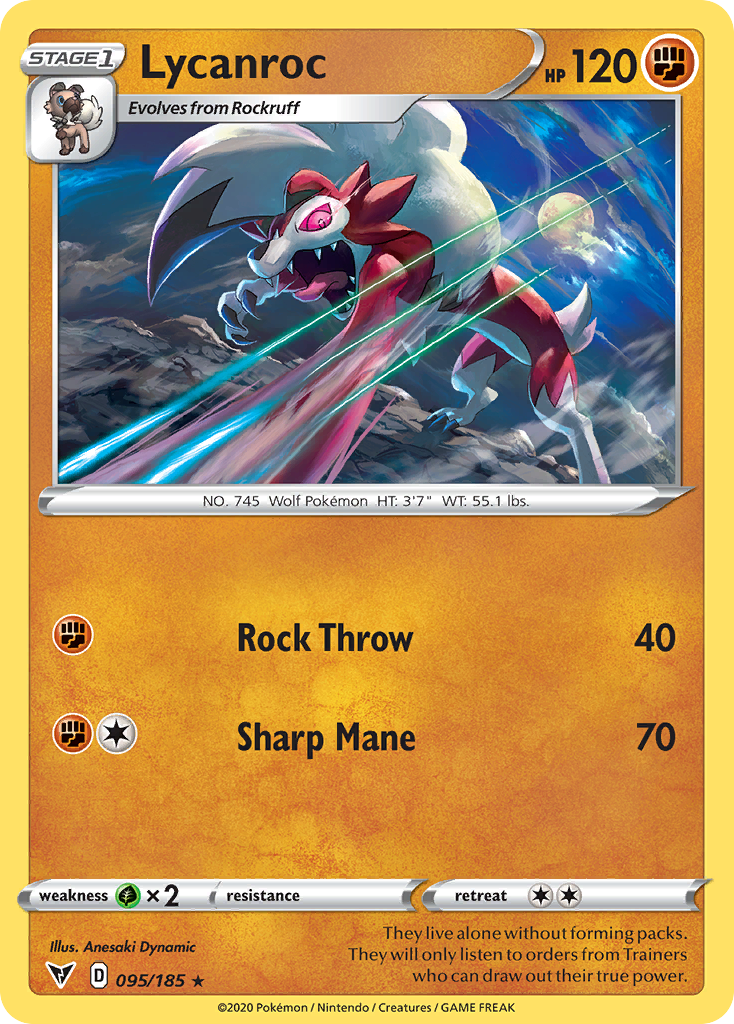 Lycanroc - 95/185 - Vivid Voltage SWSH4 - Rare