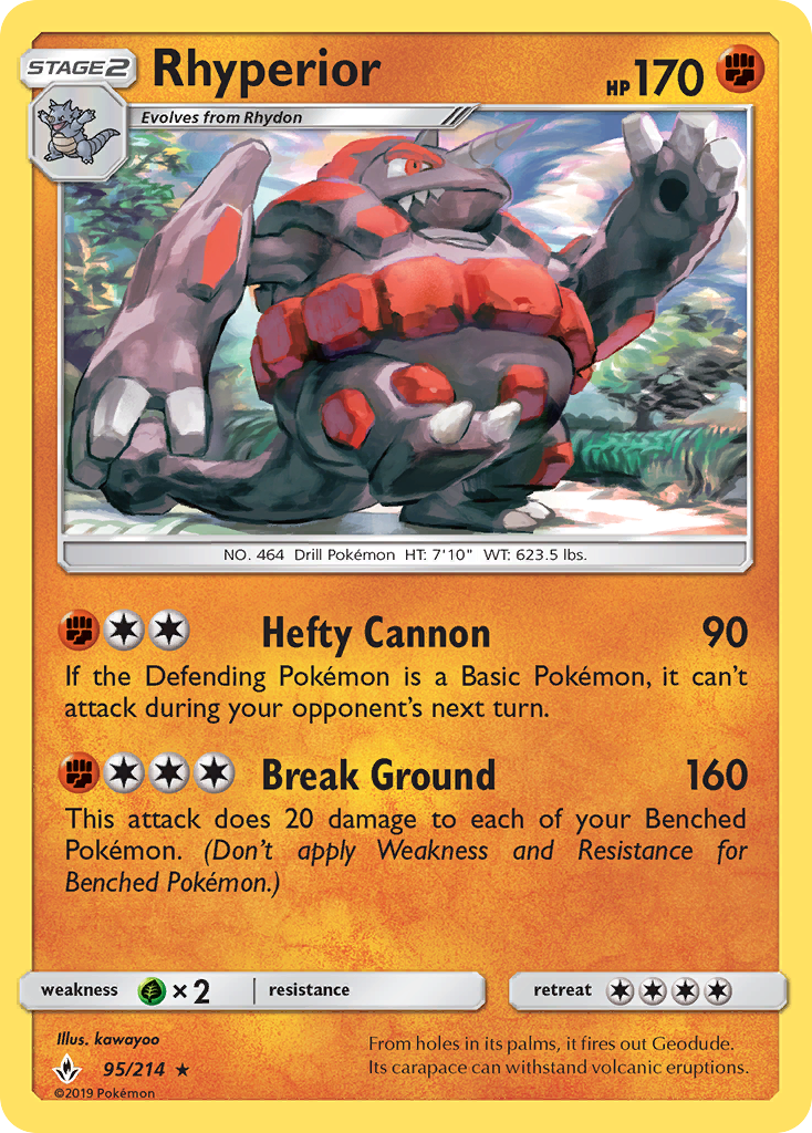 Rhyperior - 95/214 - Unbroken Bonds SM10 - Rare