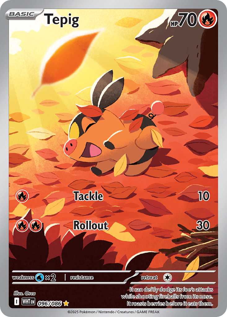 Tepig - 96/86 - White Flare RSV10PT5 - Illustration Rare