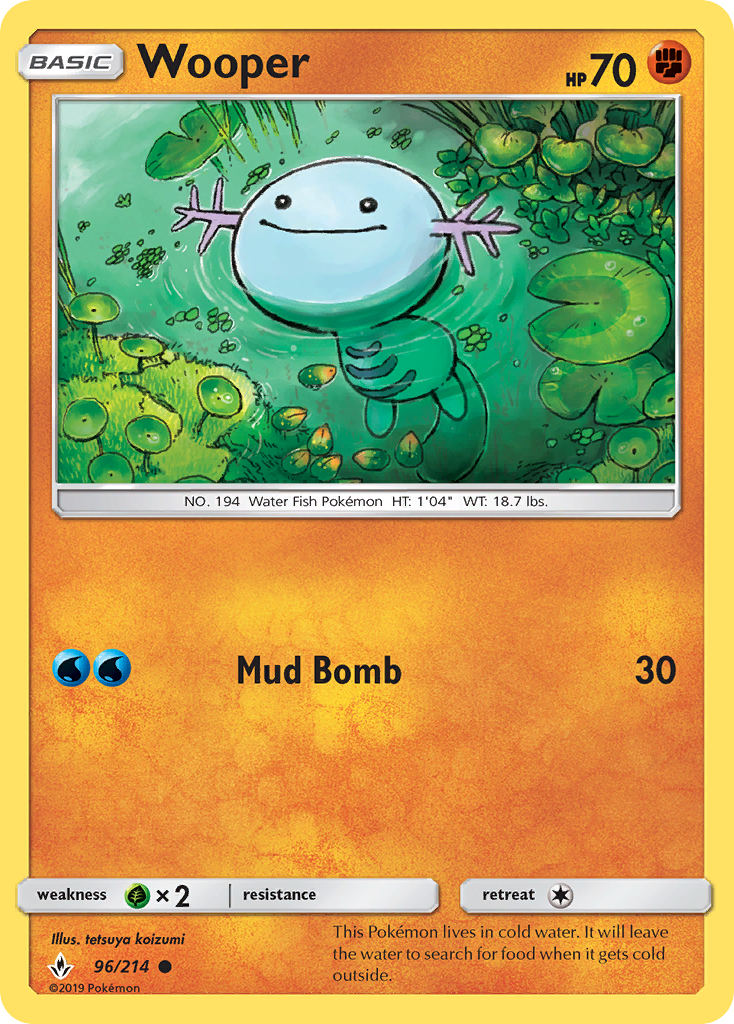 Wooper - 96/214 - Unbroken Bonds SM10 - Common