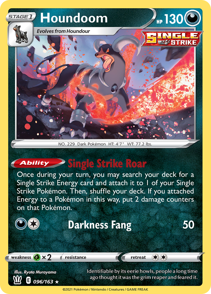 Houndoom - 96/163 - Battle Styles SWSH5 - Rare Holo