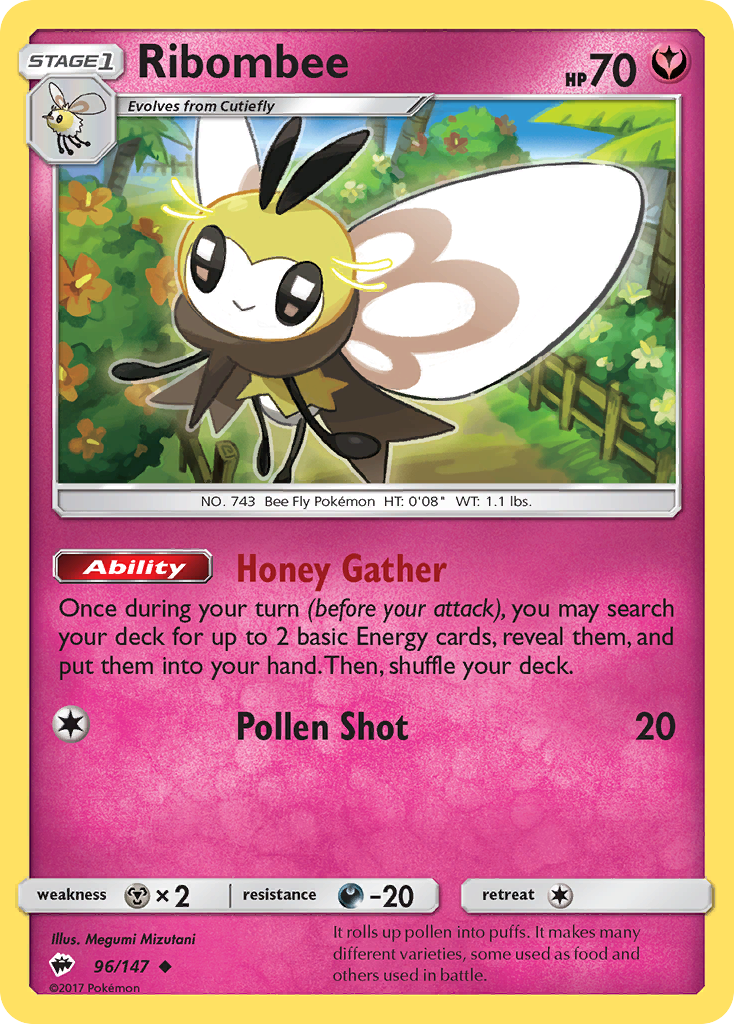 Ribombee - 96/147 - Burning Shadows SM3 - Uncommon
