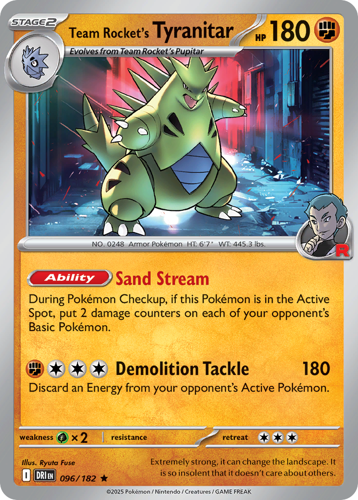 Team Rocket's Tyranitar - 96/182 - Destined Rivals SV10 - Rare