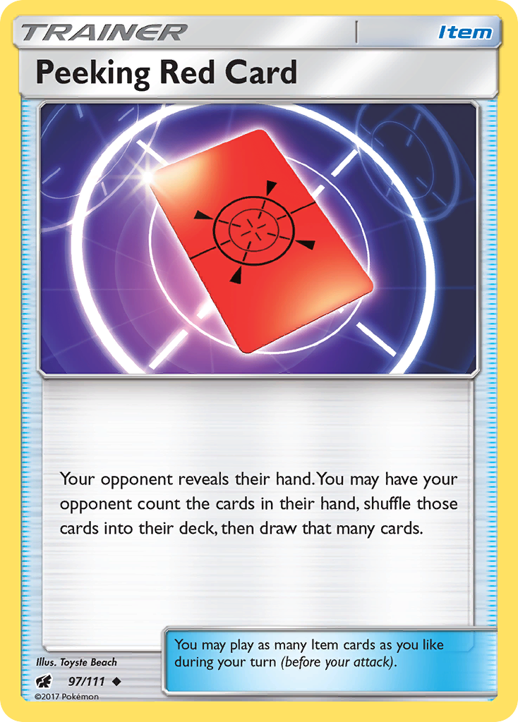 Peeking Red Card - 97/111 - Crimson Invasion SM4 - Uncommon