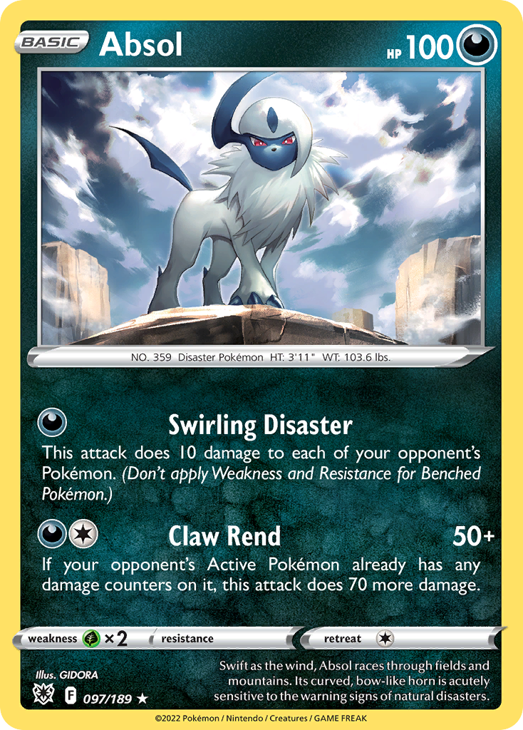 Absol - 97/189 - Astral Radiance SWSH10 - Rare Holo