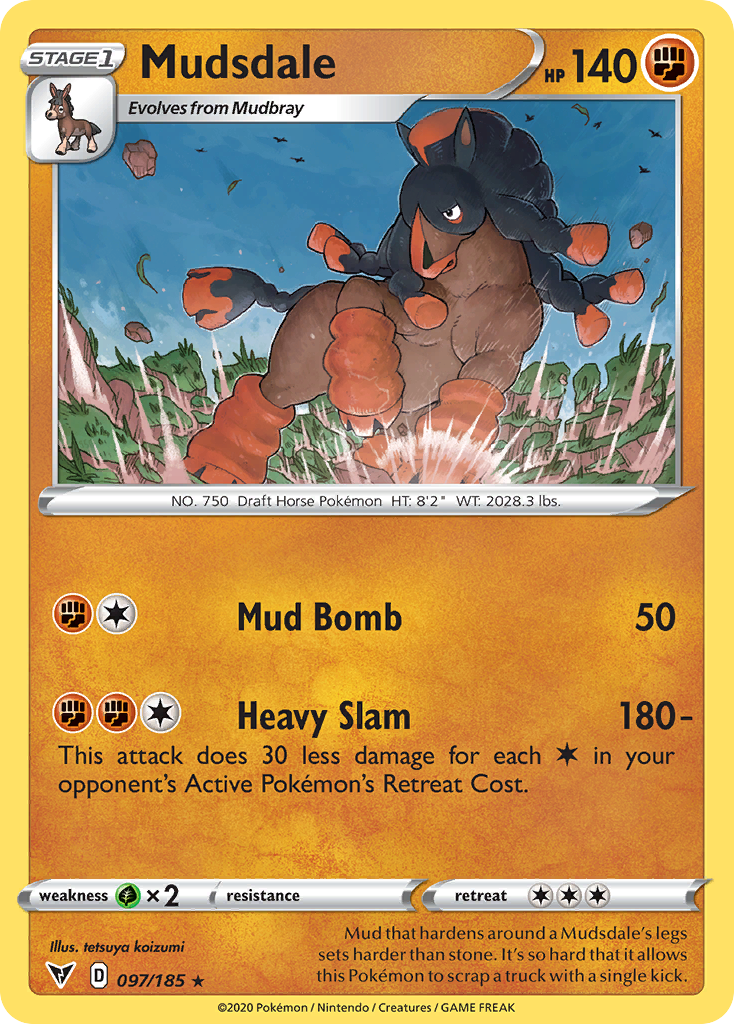 Mudsdale - 97/185 - Vivid Voltage SWSH4 - Rare