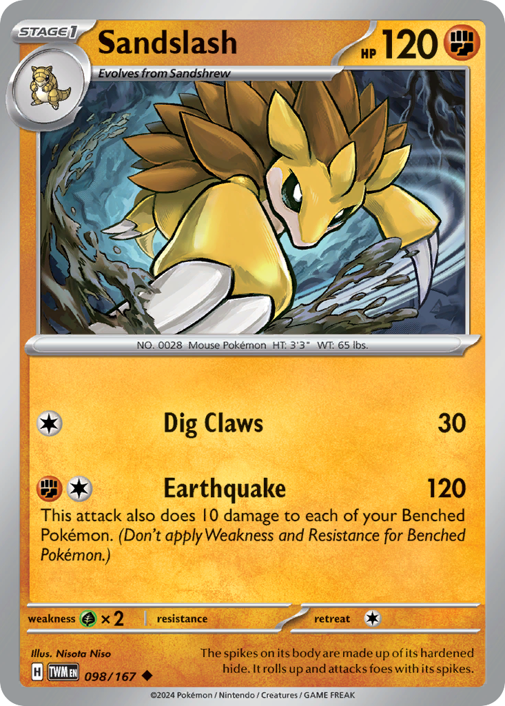 Sandslash - 98/167 - Twilight Masquerade SV6 - Uncommon