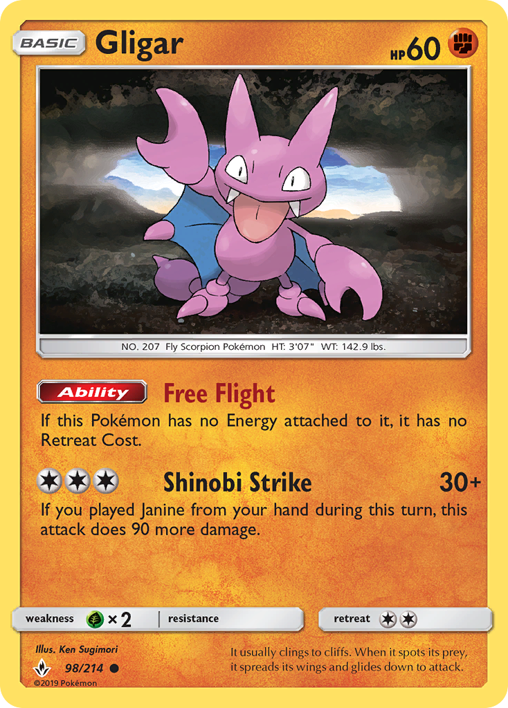 Gligar - 98/214 - Unbroken Bonds SM10 - Common