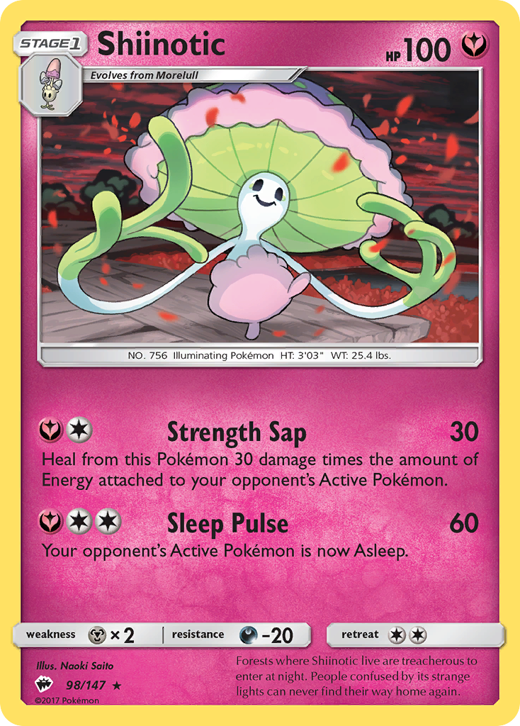 Shiinotic - 98/147 - Burning Shadows SM3 - Rare