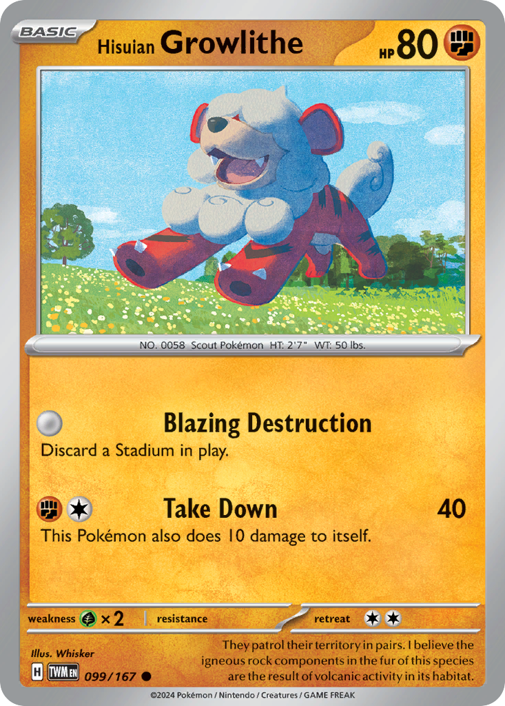 Hisuian Growlithe - 99/167 - Twilight Masquerade SV6 - Common