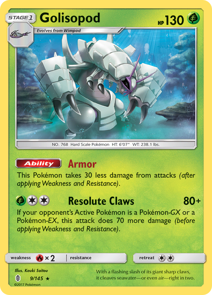 Golisopod - 9/145 - Guardians Rising SM2 - Rare Holo
