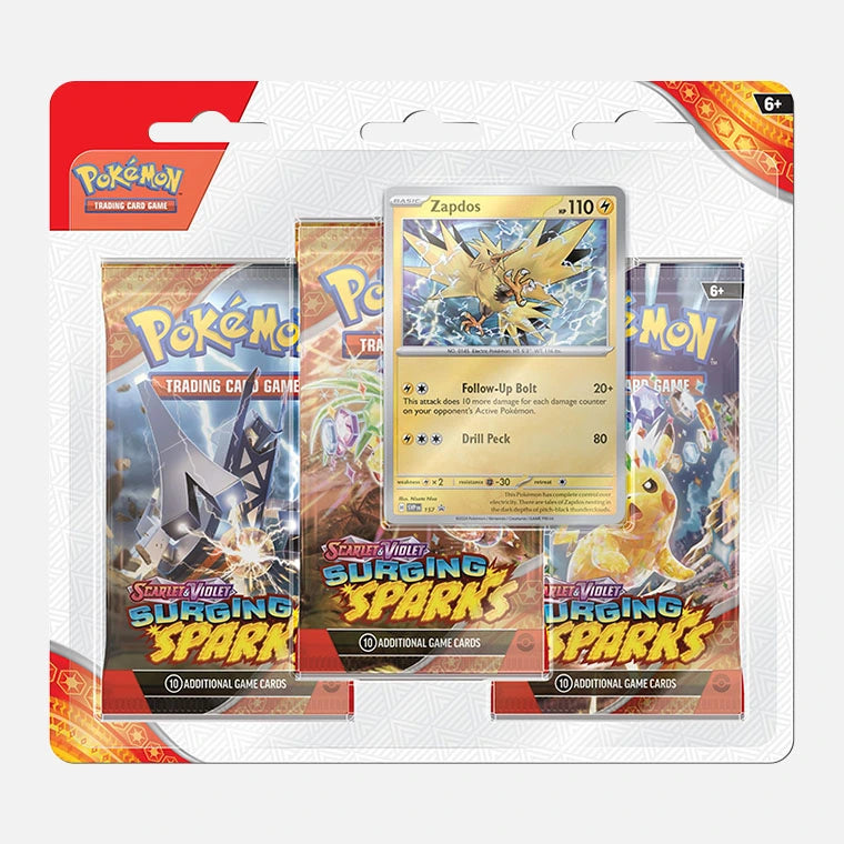 Pokemon TCG: Surging Sparks 3 Booster Blister ESPAÑOL (Scarlet & Violet)
