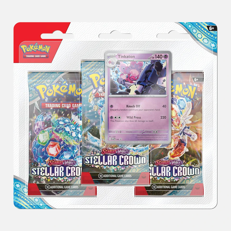 Pokemon TCG: Stellar Crown- 3 Booster Blister INGLES (Scarlet & Violet)