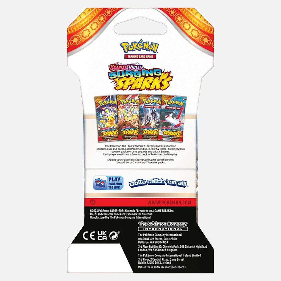 Pokemon TCG: Surging Sparks- Sleeved Booster Pack ESPAÑOL (Scarlet & Violet)