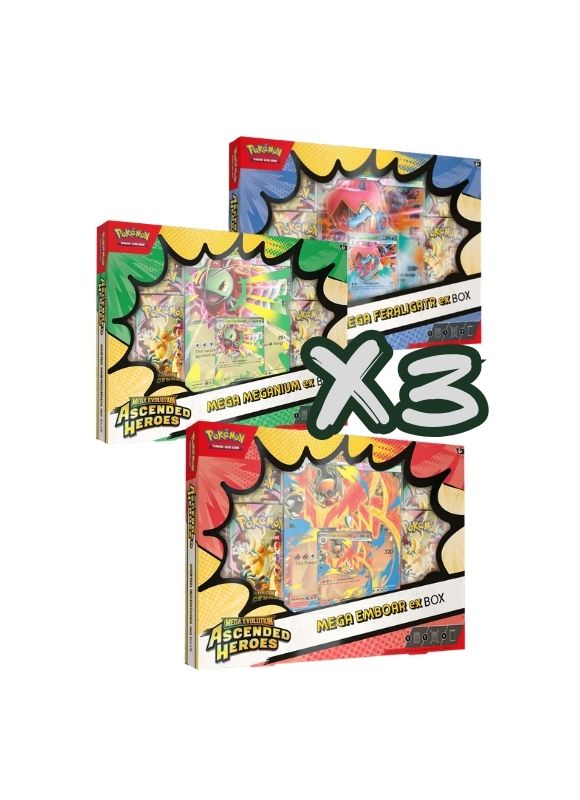 Pokemon TCG: Pack x3 Mega ex Box INGLES Ascended Heroes (Mega Evolution)