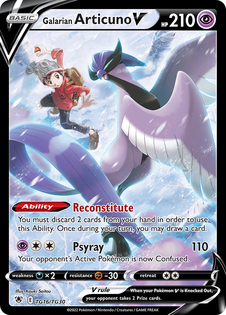 Galarian Articuno V - TG16/30 - Astral Radiance Trainer Gallery SWSH10TG - Rare Holo V